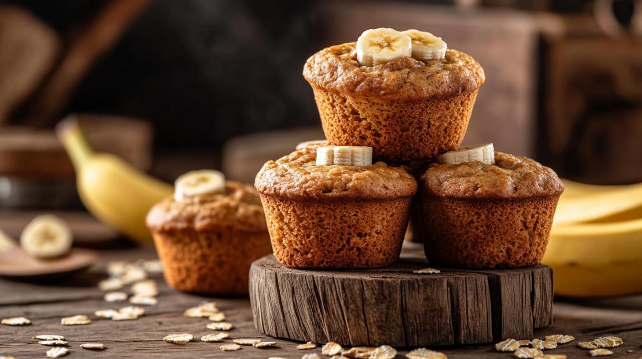 Muffins Saludables de Plátano: Suaves y Deliciosos Combinados con Nueces Naturales